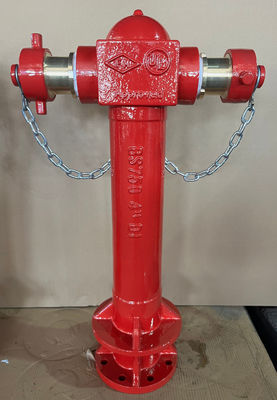 BS750 Vertical Fire Hydrant For Fire Protection Painted Red  PN16 Pressure ISO9001 Certified